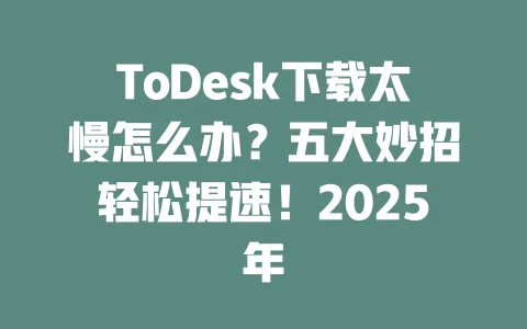 ToDesk下载太慢怎么办?五大妙招轻松提速!2025年-ToDesk官网 - ToDesk下载