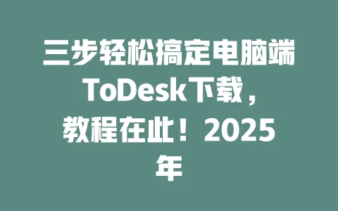 三步轻松搞定电脑端ToDesk下载,教程在此!2025年 一