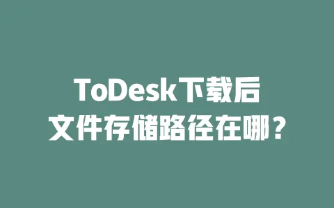 ToDesk下载后文件存储路径在哪？-ToDesk官网 - ToDesk下载