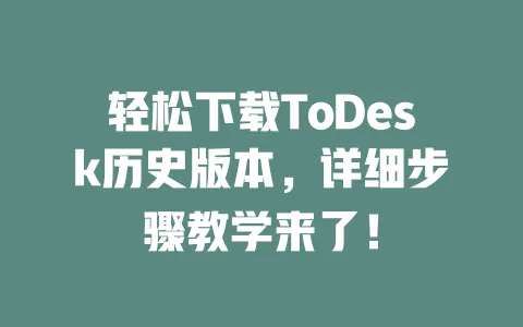 轻松下载ToDesk历史版本，详细步骤教学来了！-ToDesk官网 - ToDesk下载