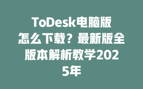 ToDesk电脑版怎么下载？最新版全版本解析教学2025年-ToDesk官网 - ToDesk下载